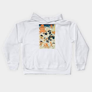 Funny Japanese Octopus Ukiyo-e art Kids Hoodie